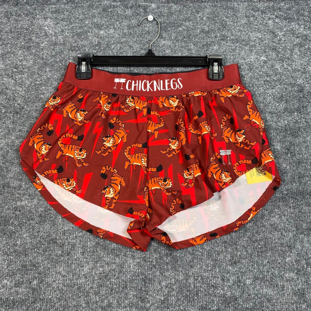 ChicknLegs Womens Tigers 1.5 Split Running Shorts Red 3010-773-02 Size M NWT